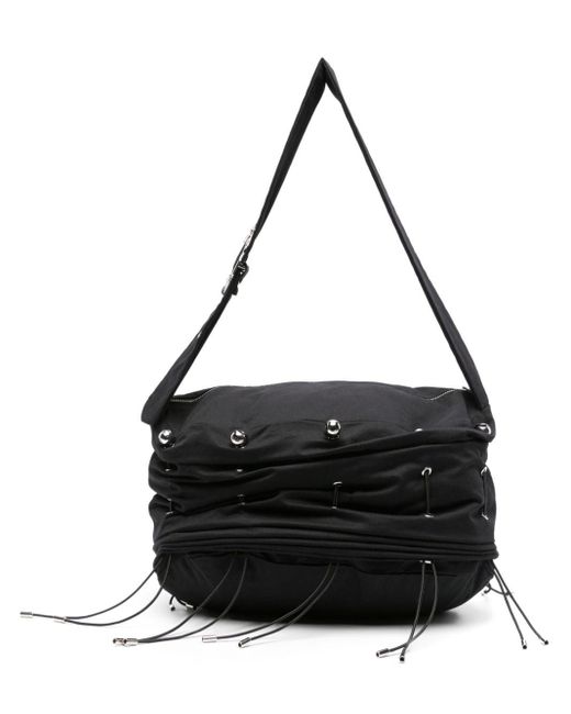 Chopova Lowena Black Scrunch Cotton Shoulder Bag