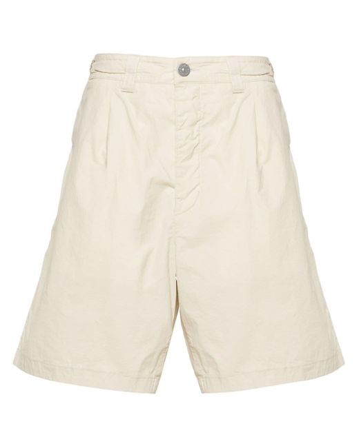 Stone Island White Mid-rise Cotton Bermuda Shorts for men