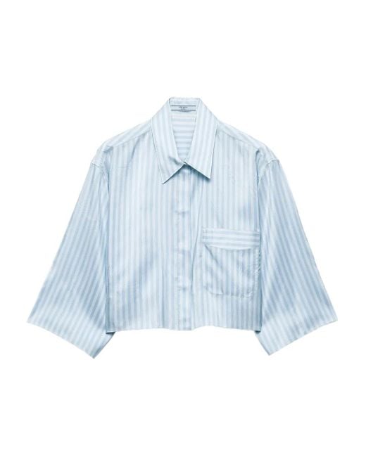 Prada Gestreept Blouse in het Blue