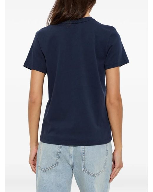 A.P.C. Blue Logo-Embroidered T-Shirt