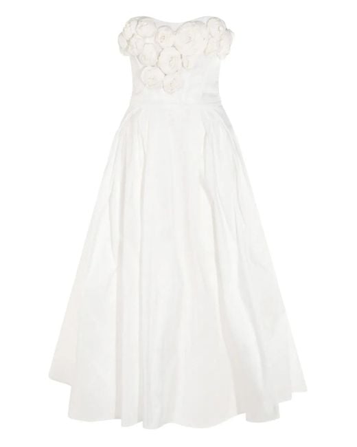 ワンピース ELISABETTA FRANCHI WHITE MIDI DRESS Buy Elisabetta Franchi Neutral Draped Midi Dress in Jersey