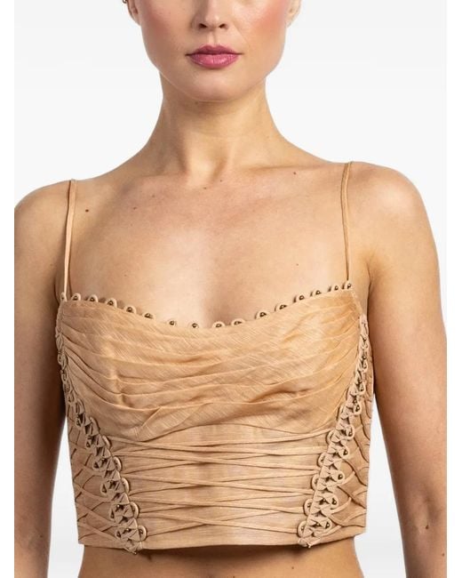 Zimmermann Natural Rebellion Beaded Crop Top