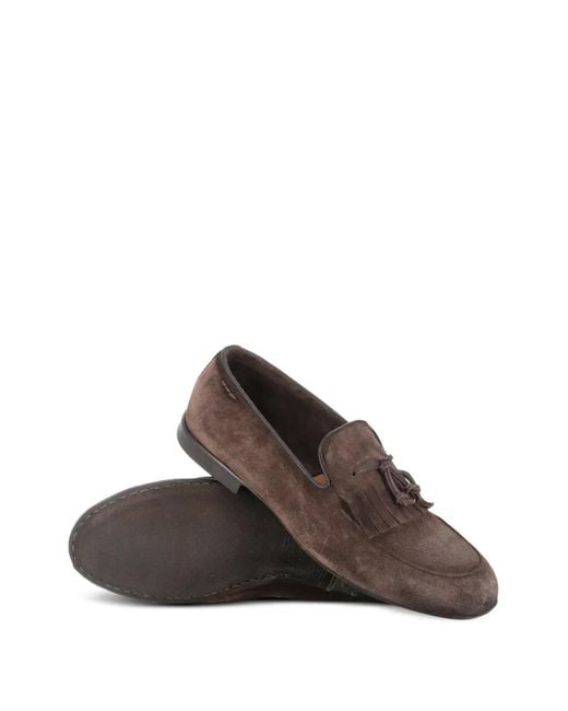 Alexander Hotto Brown Tassel-Detail Suede Loafers for men