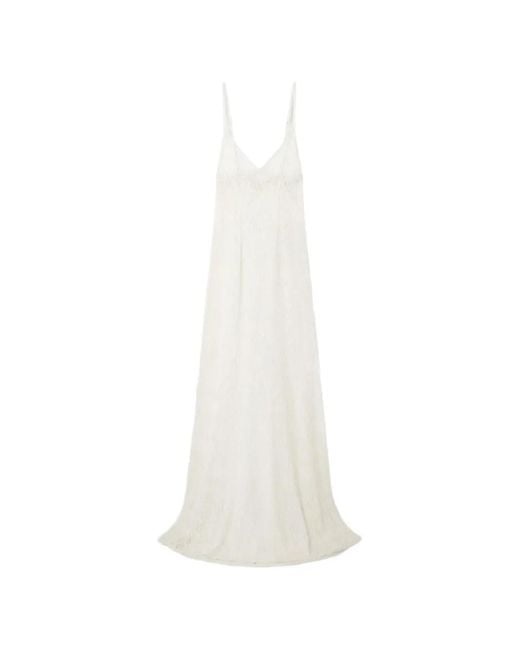 Kiki de Montparnasse White Crochet-Knit Sleeveless Maxi Dress