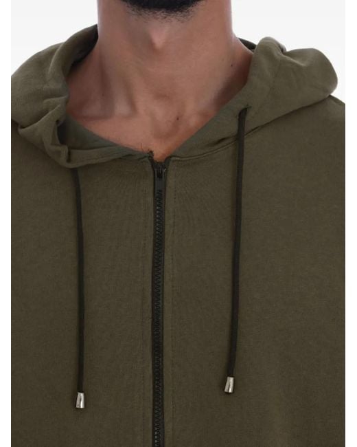 Daniele Alessandrini Gray Zip-Up Drawstring Hoodie for men