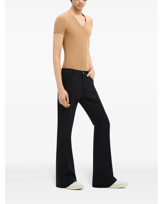 Courreges Natural Logo-Embroidered Cotton-Blend T-Shirt for men