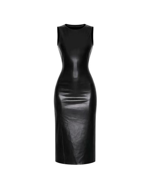 Alice + Olivia Black Robe Courte Wynell À Détail De Nœud