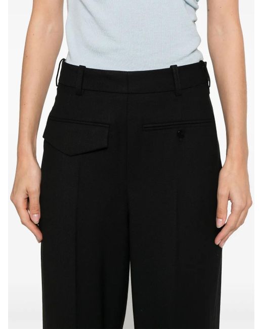 Victoria Beckham Black Twill Tapered Trousers