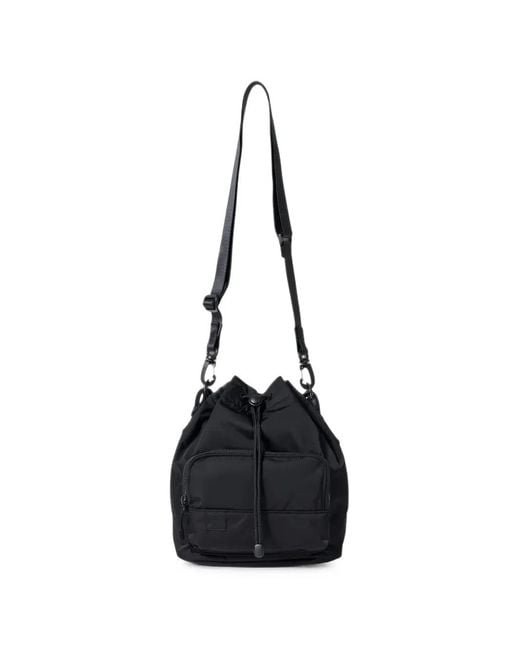 RAMIDUS Black Drawstring Shoulder Bag for men