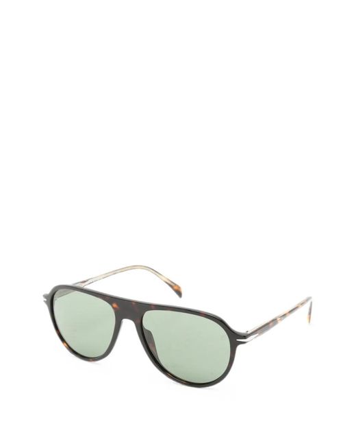 David Beckham Green Tortoiseshell-Effect Rectangle-Frame Sunglasses