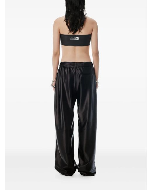Alexander Wang Black Satin Track Pants