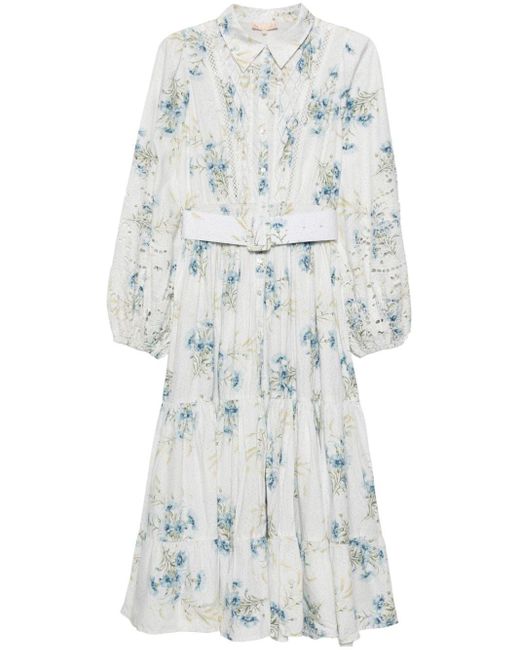 byTiMo White Floral-print Cotton Maxi Dress