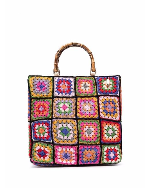 Grand sac cabas Crochet La Milanesa en coloris Red