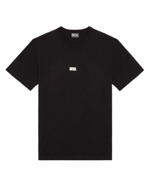 DIESEL Black Logo-print Cotton T-shirt for men