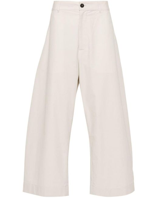 Pantaloni crop a gamba ampia di Studio Nicholson in White da Uomo