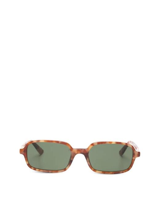 Chloé Green Tortoise Rectangle Sunglasses