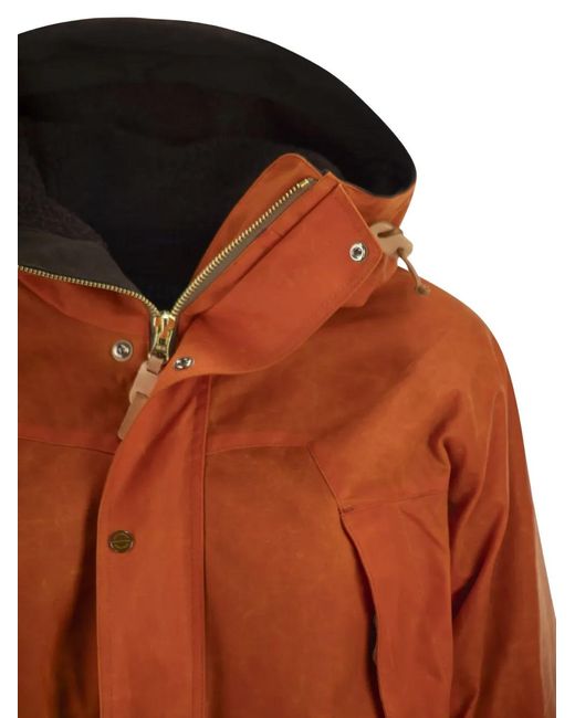 Ceccarelli Orange Hooded Raglan Sleeve Jacket for men