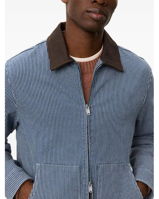 Les Deux Blue Robert Striped Jacket for men