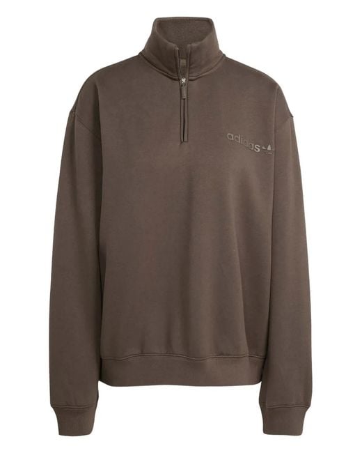 Adidas Brown Half-Zip Sweatshirt