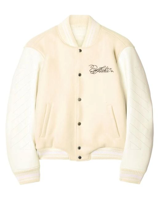 Off-White c/o Virgil Abloh Natural Rose Valley Varsity Jacket