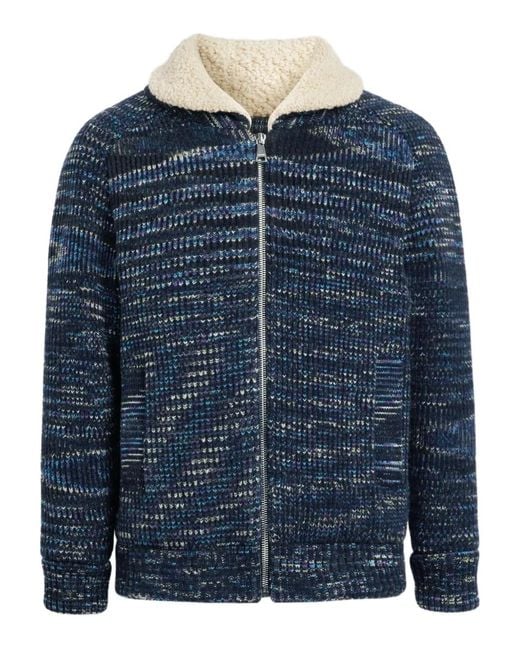 Missoni Blue Veste À Col En Peau Lainée for men