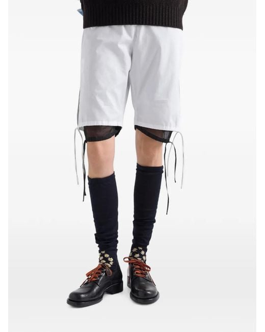 Prada White Poplin Bermudas