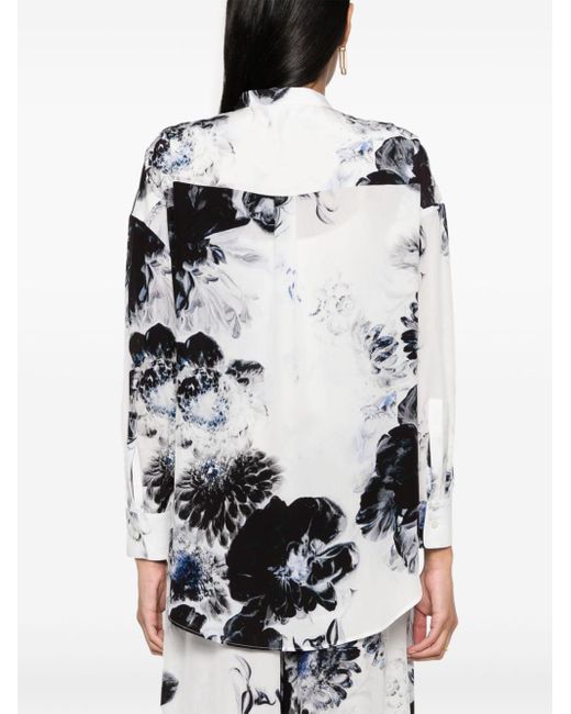 Camisa Chiaroscuro con estampado floral Alexander McQueen de color White