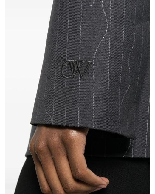 Off-White c/o Virgil Abloh Black Pinstripe-Pattern Blazer