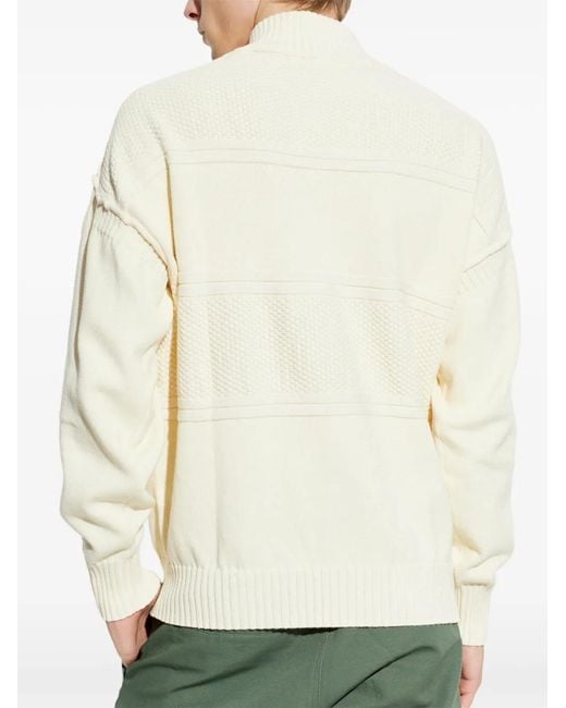 KENZO White Zip-Fastening Flower-Appliqué Cardigan for men