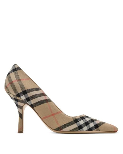 Pumps Dame A Quadri 90Mm di Burberry in Metallic