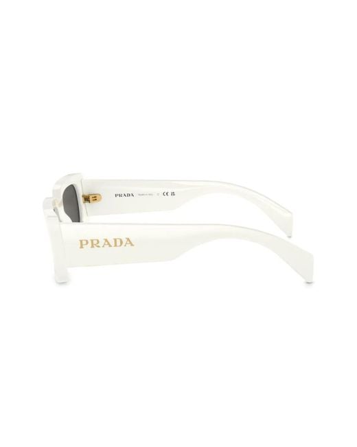 Prada Black Logo-Lettering Rectangular Sunglasses