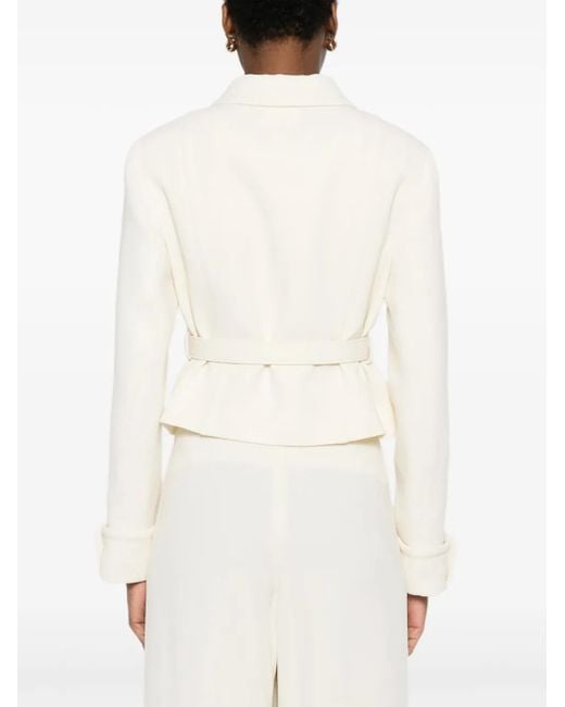 P.A.R.O.S.H. White Belted Buttoned Jacket