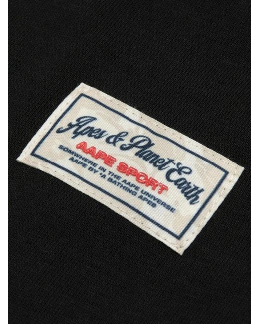 Aape By A Bathing Ape Black Letter-Patch T-Shirt for men