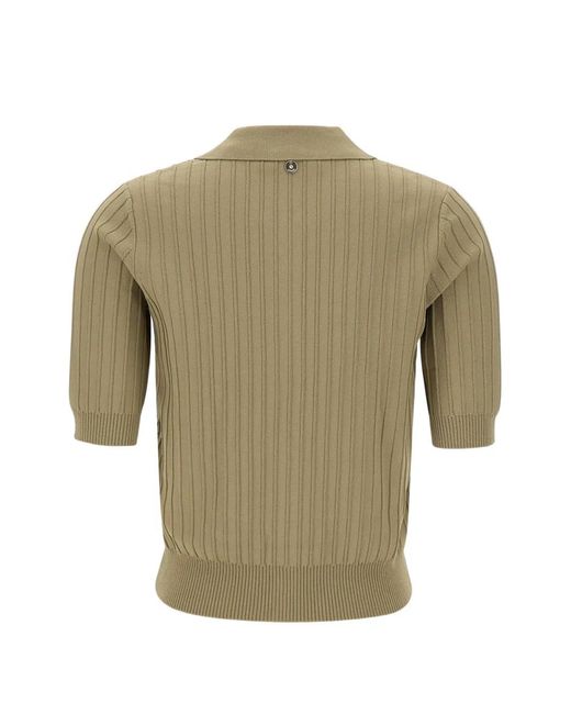 Liu Jo Green Rib Knit Short-Sleeve Cardigan