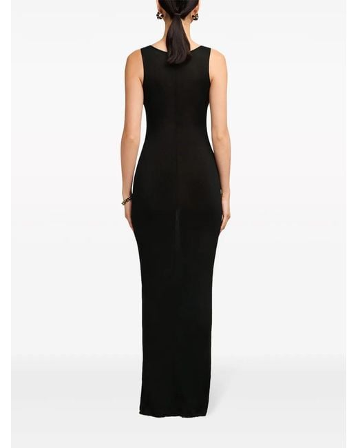 AMI Black Cotton Long Dress
