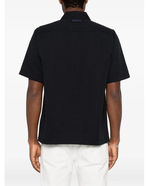 ALPHATAURI Black Short-Sleeve Patch-Pocket Shirt for men