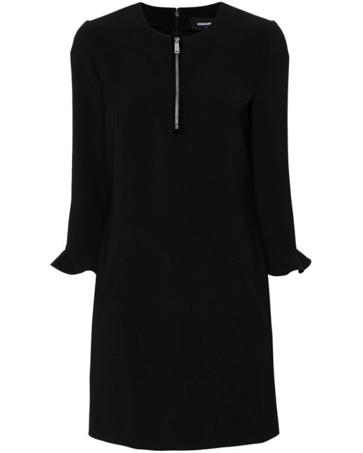 Round-neck shift minidress di DSquared² in Black