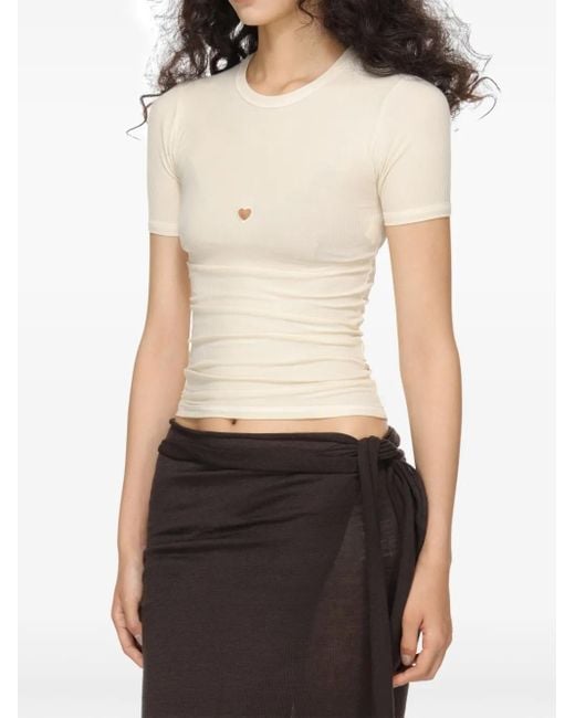 Baserange White Cut-Out T-Shirt