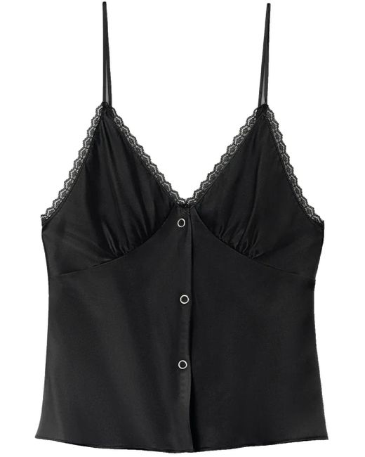 Alexander Wang レーストリム タンクトップ Black
