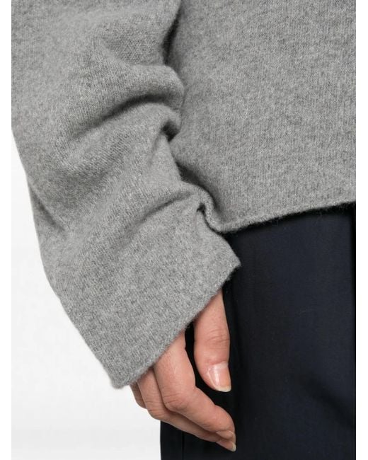 Sofie D'Hoore Gray Crew-Neck Drop-Shoulder Sweater
