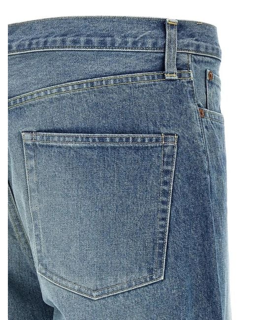 stein Blue Faded-Wash Loose-Fit Jeans for men