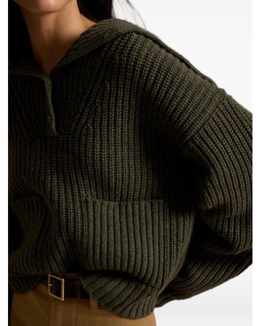 Polo Ralph Lauren Green Rib-Knit Sweater