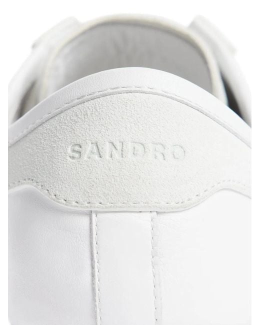 Sandro White Leather Suede Sneakers for men