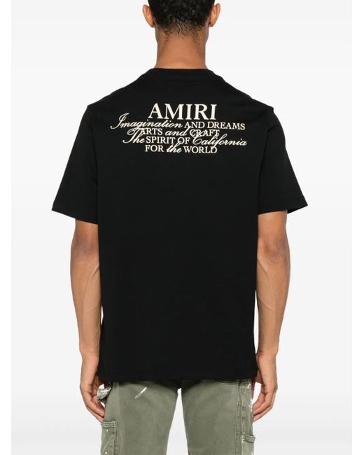 Amiri Black Slogan-Print T-Shirt for men