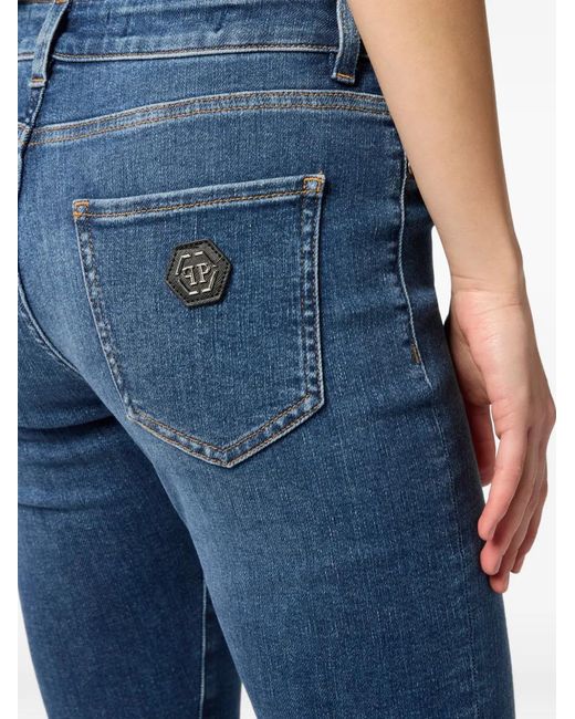 Philipp Plein Blue Belt-Loop Pocket Jeans