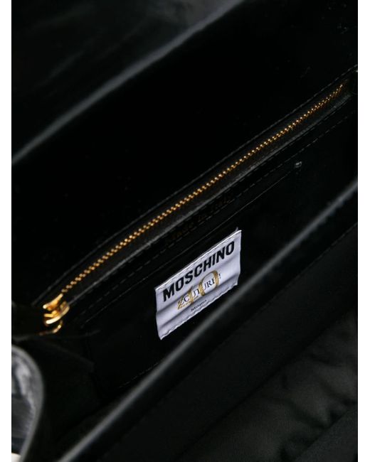 Moschino Black Schultertasche mit Logo-Schild