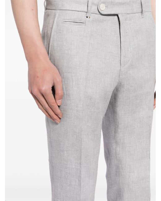 Pantalones de vestir slim Boss de hombre de color Gray