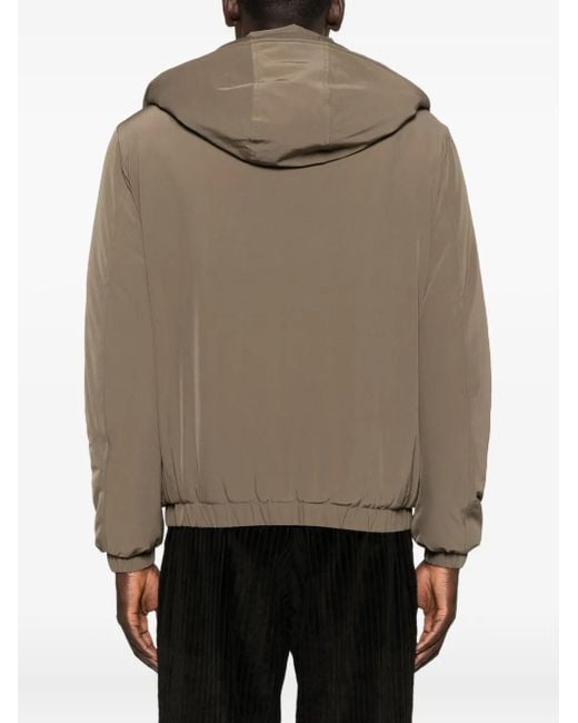 Sandro Brown Zip-Front Hooded Jacket for men