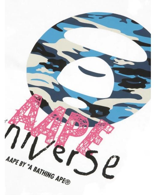 Sudadera con cuello redondo Aape By A Bathing Ape de hombre de color White