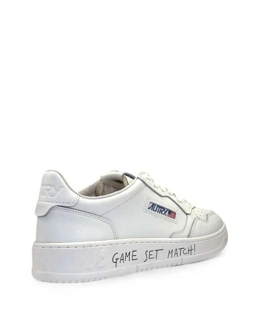 Autry White Medalist Low Match/Leat for men